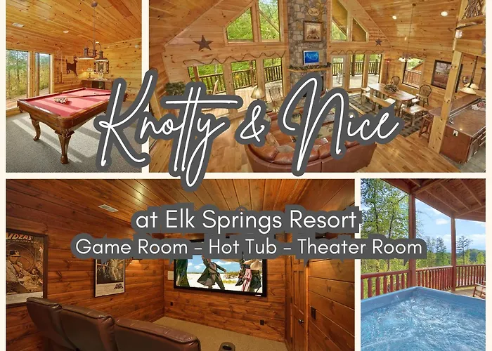 Knotty Nice: Theater Hot Tub Sauna Near Town Gatlinburg